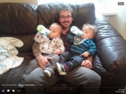 Uncle Andy with Logan and Archie